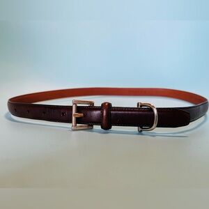 Lauren Ralph Lauren Leather Belt with Brass Buckle